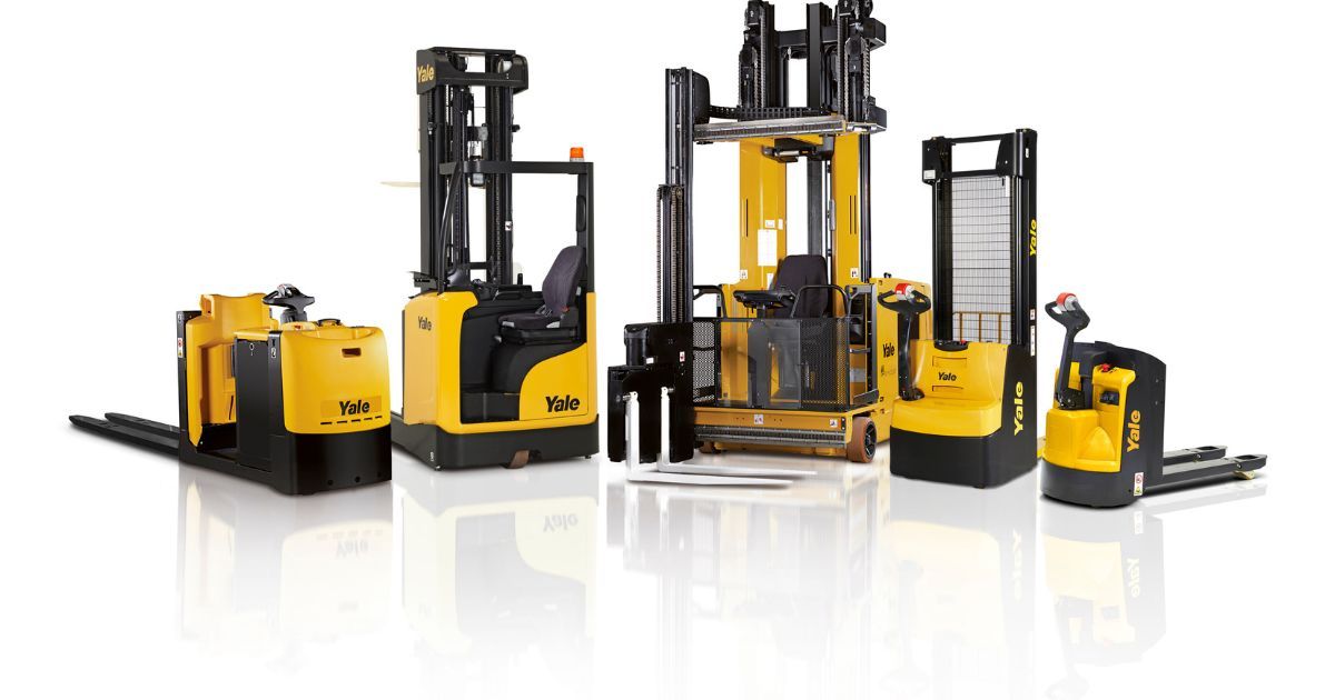 conjunto de carretillas elevadoras de diferentes características marca Yale
